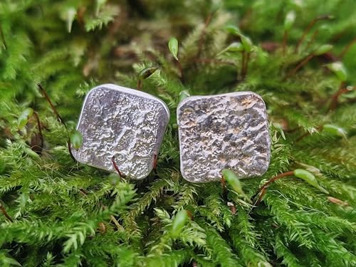 Design Ohrstecker mit aufgefuster Oberflächen Struktur aus 925er Silber mit Flügelmuttern, Unikat, Handarbeit, Nr. 112, Unisex