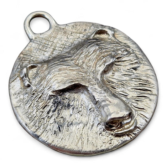 LeoLars-PABE Design Anhänger, Bär, massiv aus 925er Silber, handgeschnitzt und gegossen, Hexer Style, Unisex, Unikat, Handarbeit