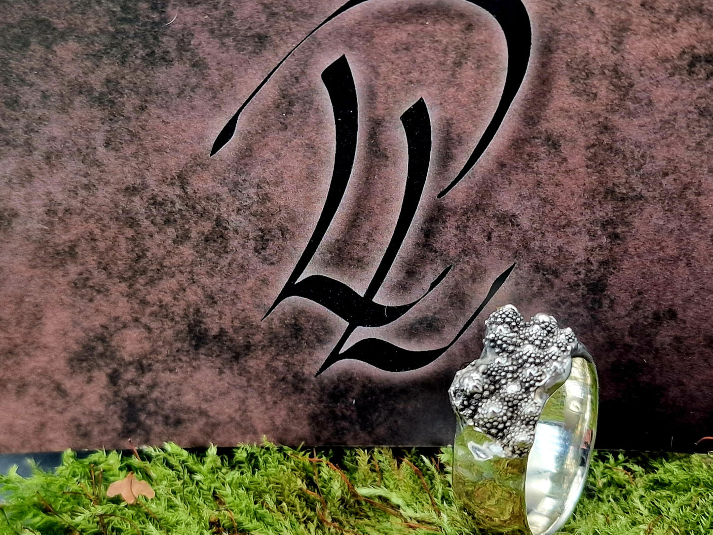 LeoLars-PABE 925er Silber Design Ring. Gr. 57 (18,2), von echtem abgeformten Romanesco, teilgeschwärzt, massiv, vegetarier, veganer, Unikat, Handarbeit