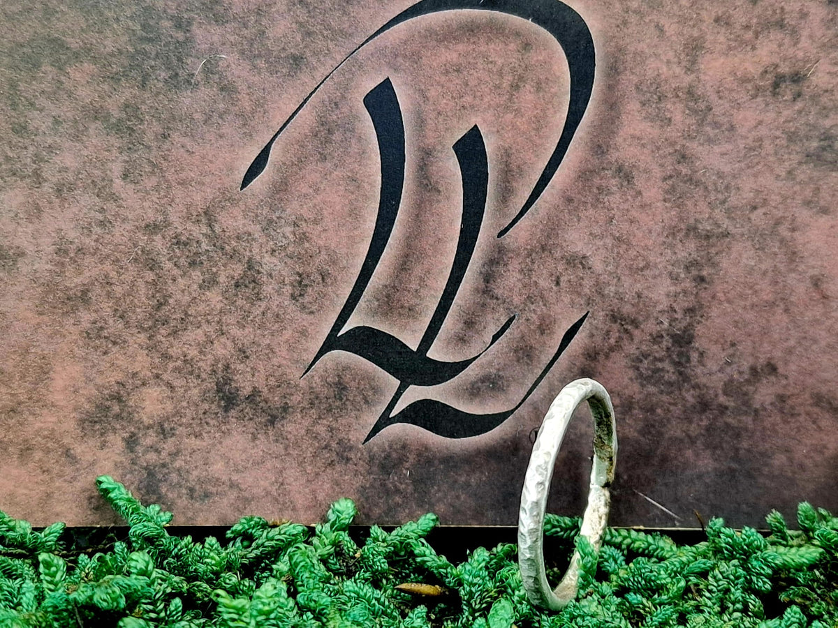LeoLars-PABE Handgeschmiedeter, gehämmerter 925er Silber Design Ring, Gr.56 (18), Vorsteckring, Stapelring, Unikat, Handarbeit