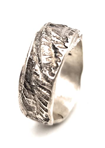 LeoLars-PABE 925er Silber Design Ring, Gr. 61-62, im Structure Design, Organisch, Natürlich, Unikat, Handarbeit