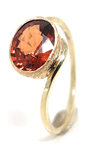 LeoLars-PABE Design Ring mit Mandarin Granat aus 585er Gold, Gr.55, fein, zart, Unikat, Handarbeit