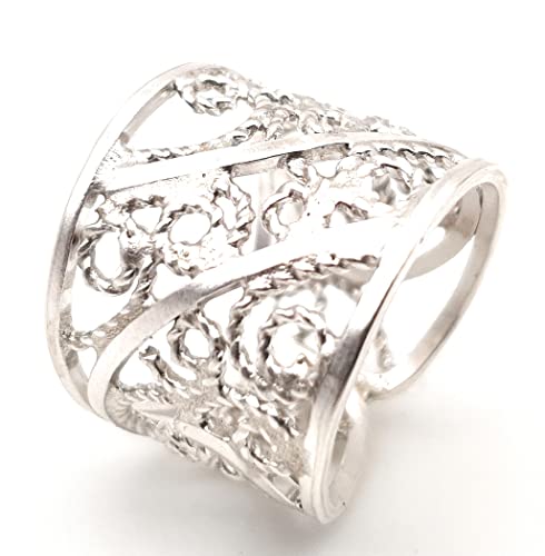 LeoLars-PABE Filigree Ring aus 925er Silber, Gr. 50-51, verspielt, leicht, traditionell doch modern, Unikat, Handarbeit