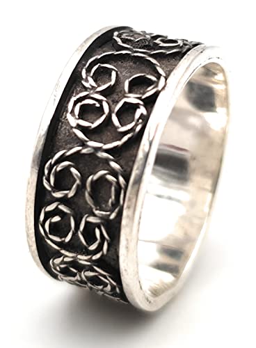 LeoLars-PABE Magischer 925er Silber Ring, Gr. 60, mit Filigree Elementen, teilgeschwärzt, Unikat, Handarbeit