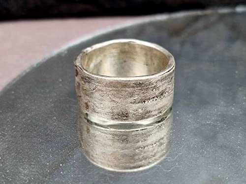 LeoLars-PABE Ring im Bambus Design aus 925er Silber, Gr.56-57, aus echten Bambusblättern, teilgeschwärzt, Unikat, Handarbeit
