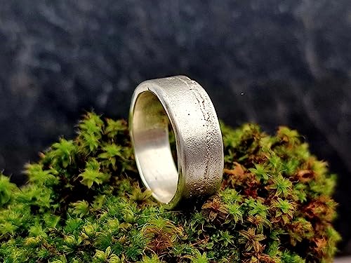 LeoLars-PABE Sandguss Ring Natur, Gr. 55, aus 925er Silber, natürliche Oberfläche, Unikat, Handarbeit